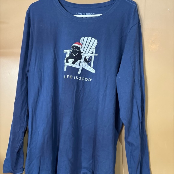 HC664 WOMEN'S SIZE XXL  LIFE IS GOOD TEE NWT Blue Long Sleeve - Picture 2 of 6